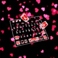 Live Red Glitter Heart Keyboard Theme