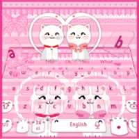 Pink Cute Kitty Cat Keyboard