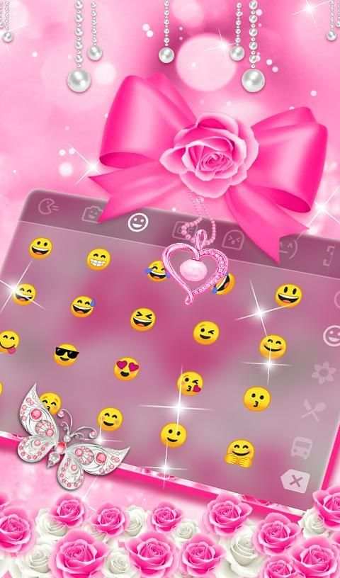 Radiant Rose Diamond Keyboard Theme screenshot 2