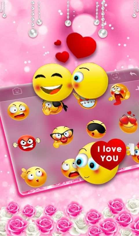 Radiant Rose Diamond Keyboard Theme screenshot 3