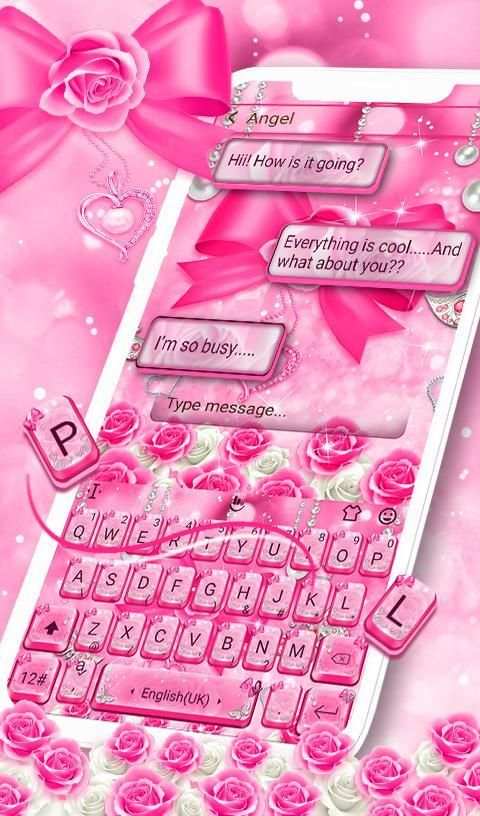 Radiant Rose Diamond Keyboard Theme screenshot 1