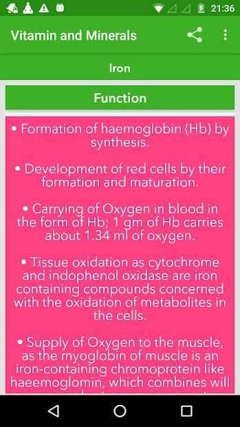 Vitamin and Minerals : Guide screenshot 1