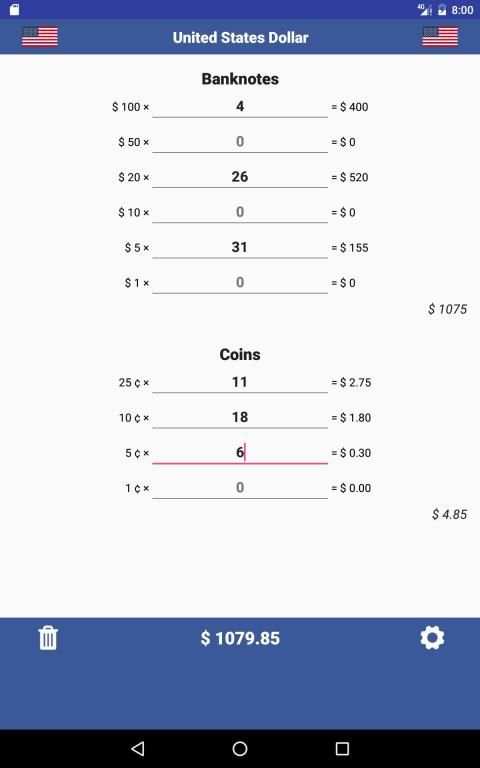 Cash Calculator -Money Counter स्क्रीनशॉट 1