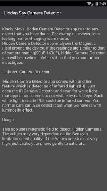 Detector Secret Camera - Hidden Camera Finder App screenshot 2