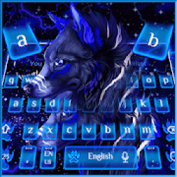 Neon Galaxy Wolf Keyboard Theme आइकन