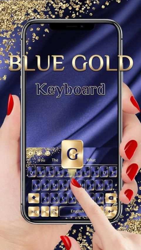 Blue Gold Luxury Keyboard स्क्रीनशॉट 1