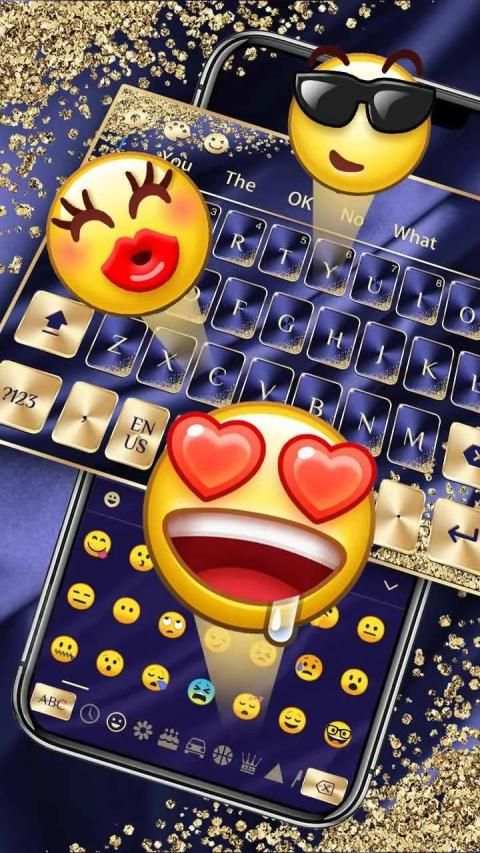 Blue Gold Luxury Keyboard स्क्रीनशॉट 3