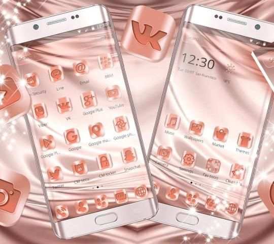 Rose Gold Silk Launcher Theme screenshot 1