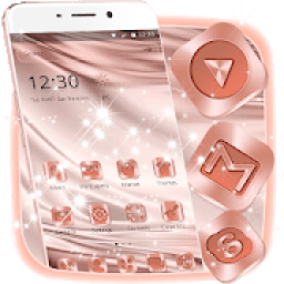 ikon Rose Gold Silk Launcher Theme