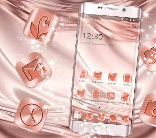 Rose Gold Silk Launcher Theme screenshot 4
