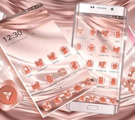 Rose Gold Silk Launcher Theme screenshot 3