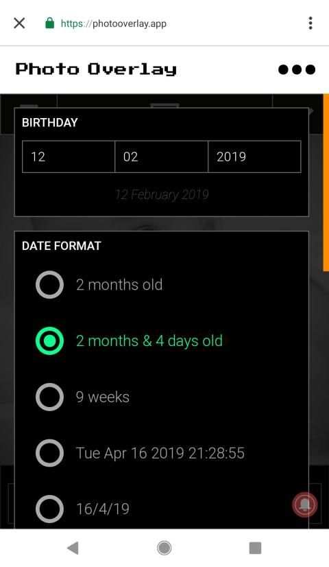 Age/date photo overlays screenshot 2