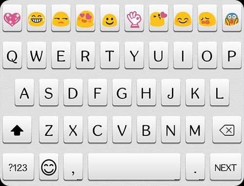 Simple White Emoji Keyboard screenshot 1