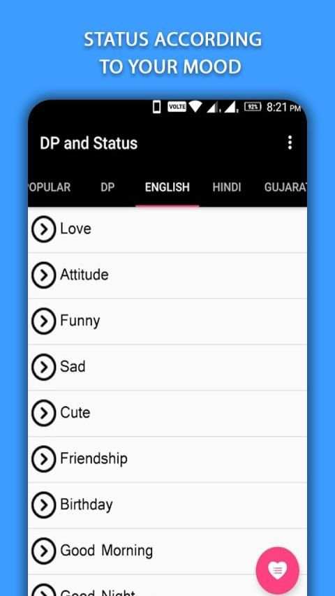 DP and Status for Whatsapp स्क्रीनशॉट 3
