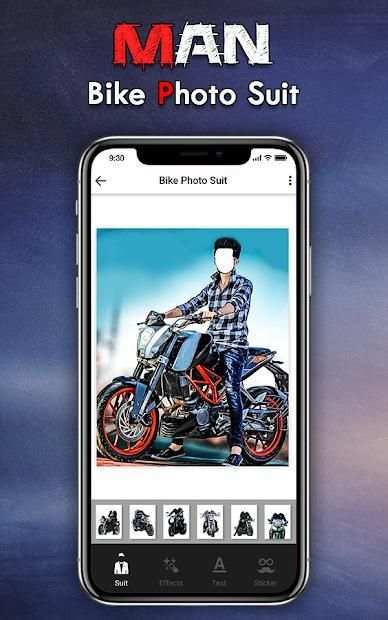 Men Moto Bike Photo Suit - Bike Rider Image Editor screenshot 2