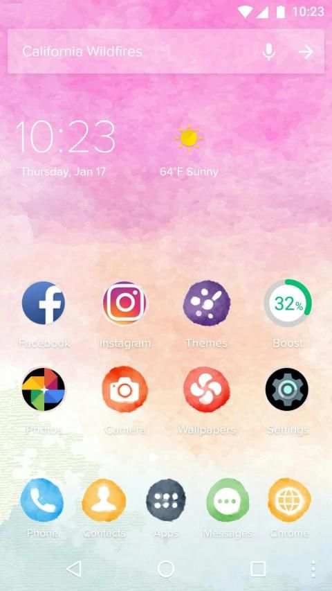 Color Phone Theme - Water Color स्क्रीनशॉट 3