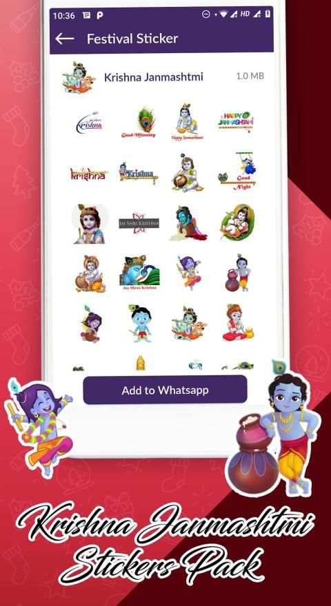 Festival Sticker (WASticker Apps) - Holi Sticker screenshot 2