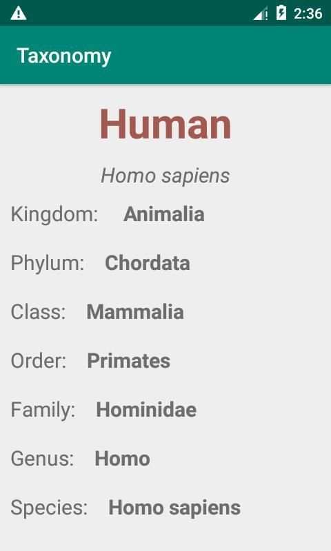 Taxonomy screenshot 5
