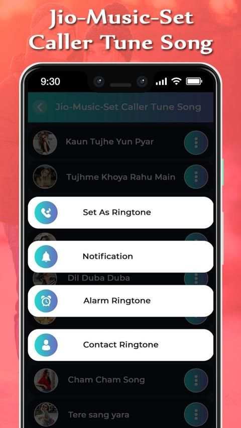 Jio-Music-Set Caller Tune Song स्क्रीनशॉट 1