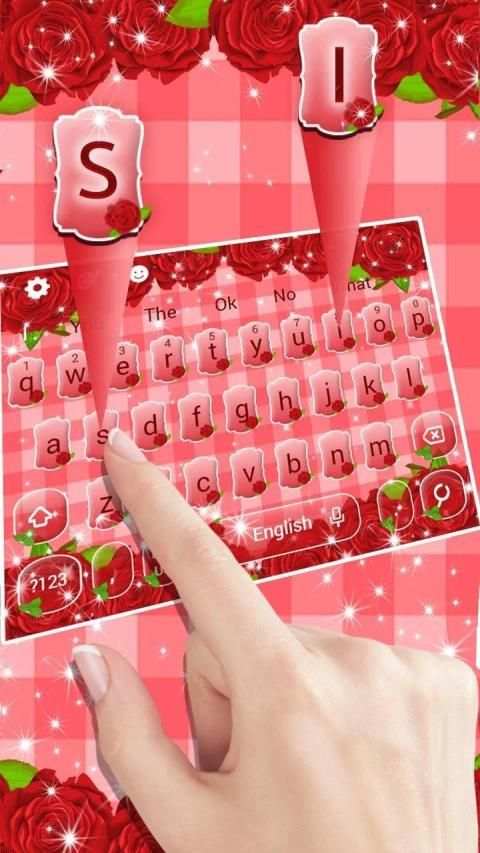 Lovely Red Rose Keyboard Theme स्क्रीनशॉट 2