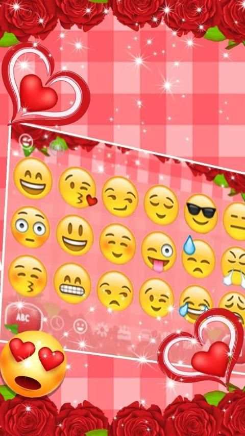 Lovely Red Rose Keyboard Theme स्क्रीनशॉट 1