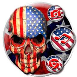 Usa Fire Skull Themes 3D Wallpapers