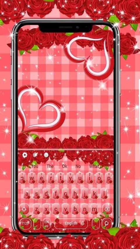 Lovely Red Rose Keyboard Theme स्क्रीनशॉट 3