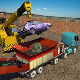 Monster Car Crusher Crane 2k17: City Garbage Truck