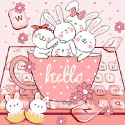 Cute Pink Anime Bunny Keyboard आइकन
