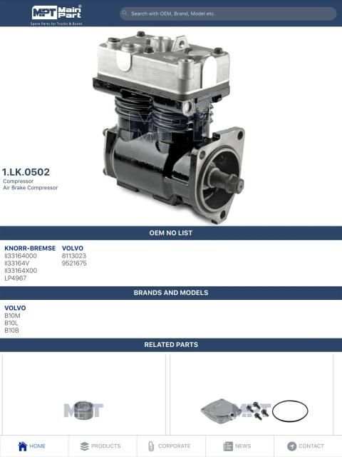 MPT Main Part Air Brake Compressors screenshot 1