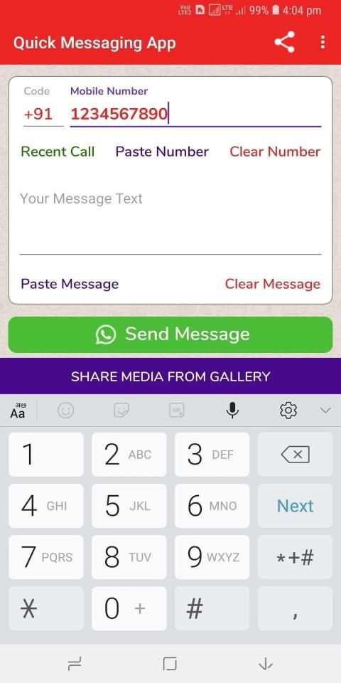 Messaging App - One click chat and Download Status скриншот 4