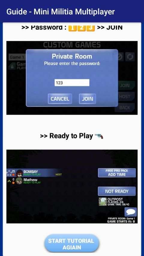 Guide - Play Online with Friends Mini Militia स्क्रीनशॉट 1
