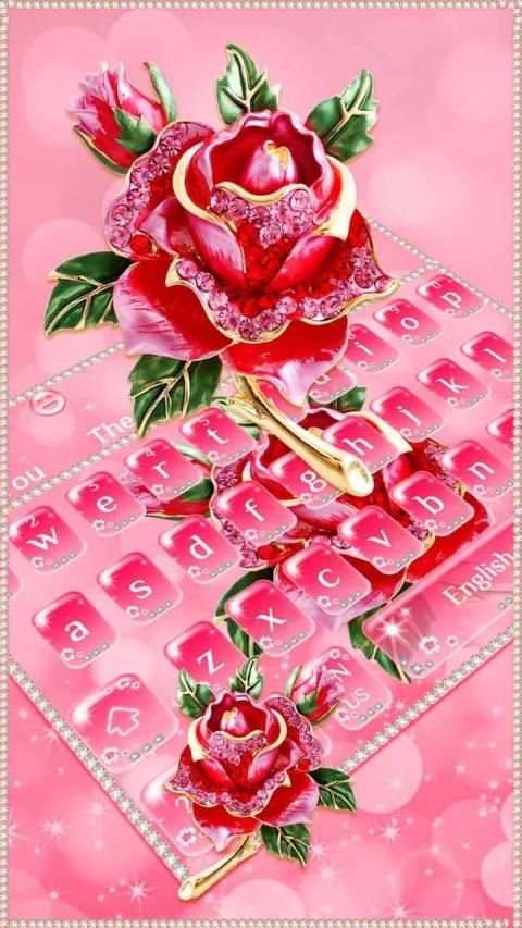 Pink Diamond Roses Keyboard screenshot 3