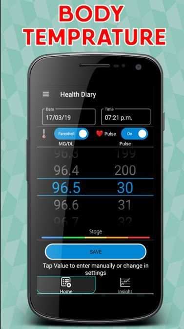 Health Monitor: Blood Pressure, Sugar, Temperature screenshot 1
