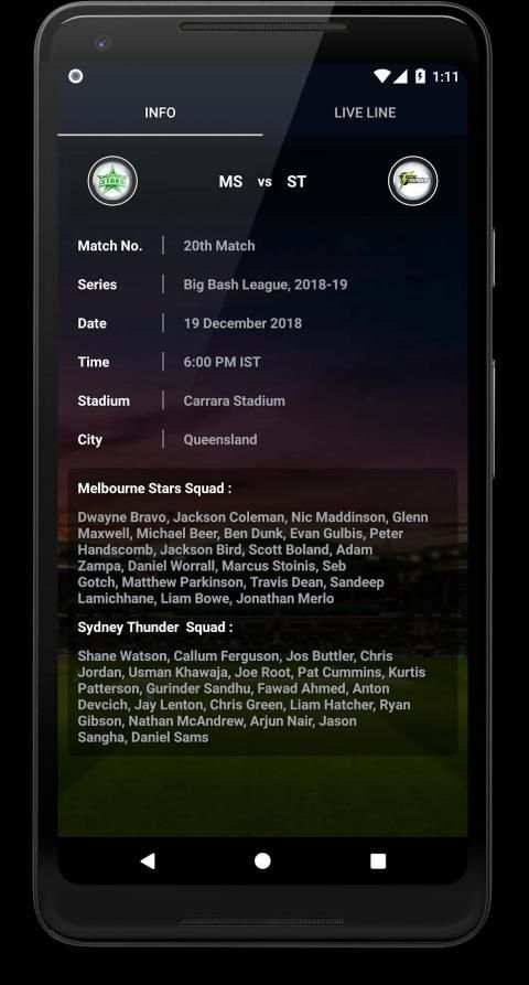 Cricket Live Line - Cricket Score screenshot 1