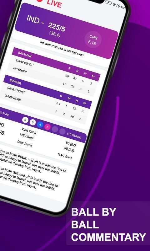 Cric Score : Cricket Live Score & Commentery screenshot 1