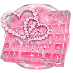 ikon Pink Rose Diamond Keyboard Theme
