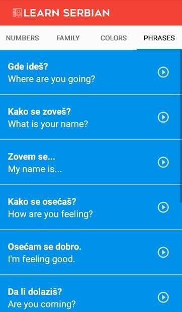 Learn Serbian screenshot 1