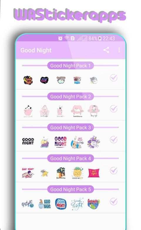 WAStickerApps: Good Night Stickers स्क्रीनशॉट 5