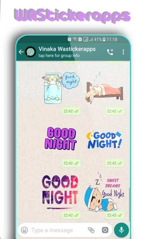 WAStickerApps: Good Night Stickers स्क्रीनशॉट 2