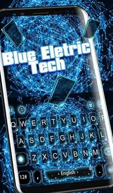 Blue Electric Tech Keyboard Theme screenshot 2