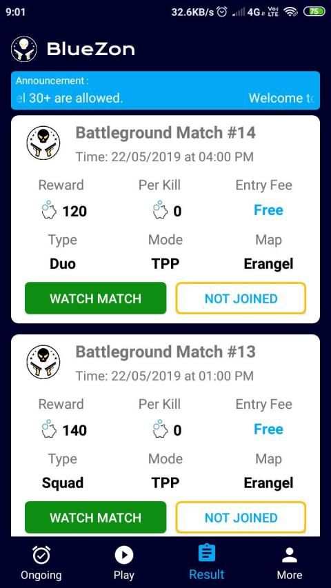 Pubg tournament, Free Fire tournament - Bluezon screenshot 3
