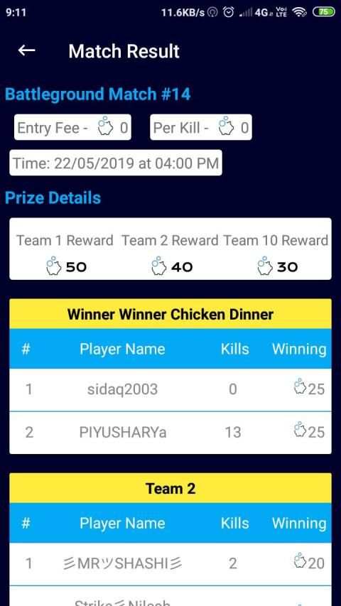 Pubg tournament, Free Fire tournament - Bluezon screenshot 2