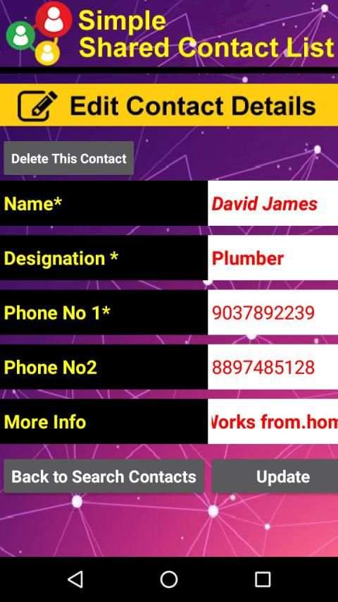 Simple Shared Contact List скриншот 1