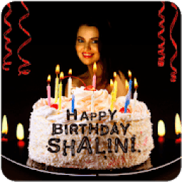 Birthday Cake with Name and Photo on Cake أيقونة