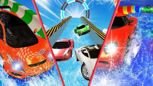 Water Slide Car Racing adventure 2019 screenshot 1