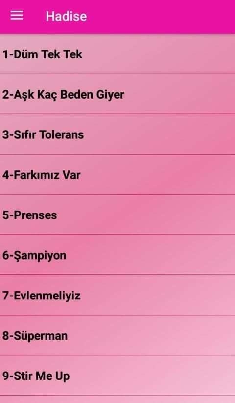 Hadise Şarkıları (İnternetsiz - 40 Şarkı) screenshot 5