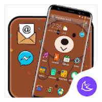 Brown Cute Bear APUS Launcher theme on 9Apps