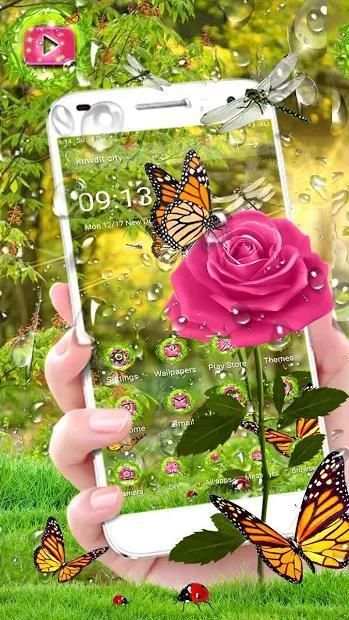 3D Rose Parallax Theme* स्क्रीनशॉट 1
