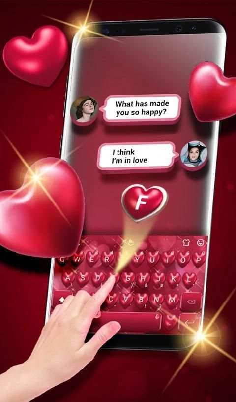 Red Heart Keyboard Theme screenshot 6